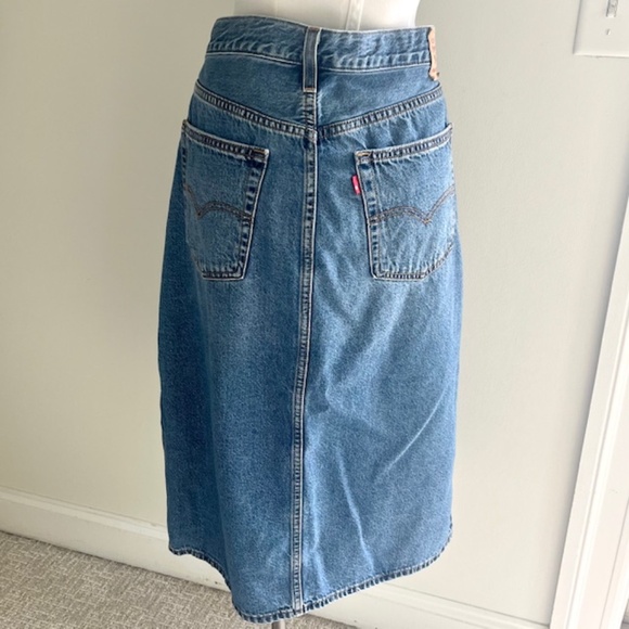 Levis Denim Pencil Skirt with Side Slit - Picture 8 of 11